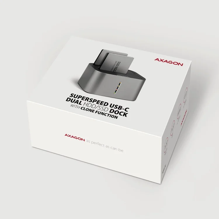 Stacja dokująca AXAGON ADSA-DC USB3.2 Gen1 - 2x SATA 6G CLONE DUAL HDD ASMedia