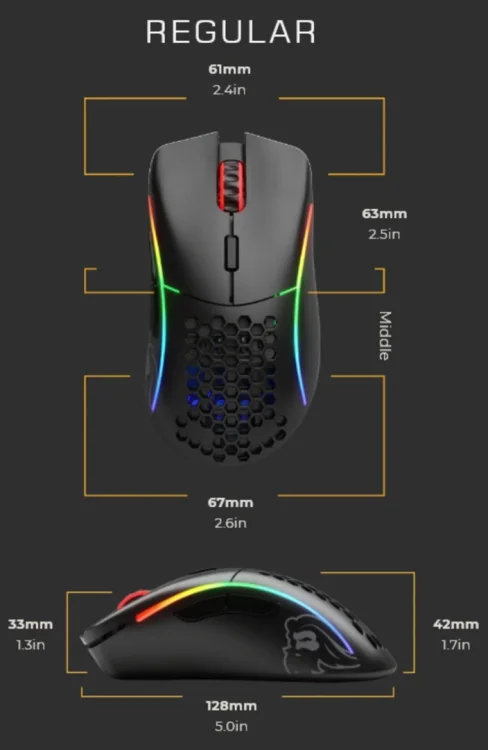 Glorious PC Gaming Race GLO-MS-DW-MB myszka Po prawej stronie RF Wireless 19000 DPI