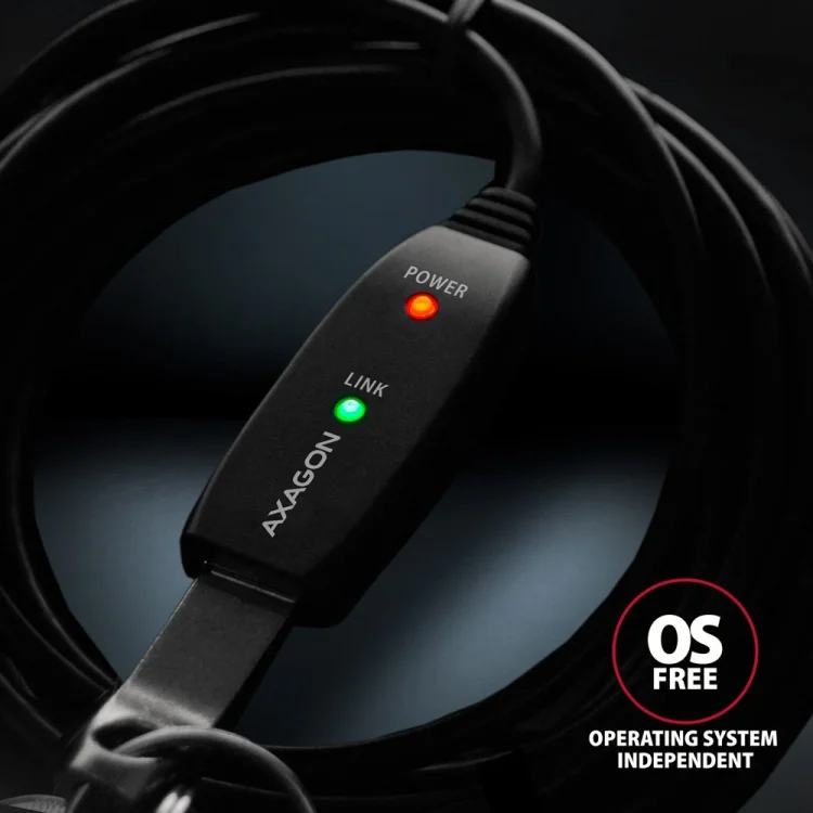 Axagon ADR-220 USB 2.0 A-M -> A-F active extension/repeater cable 20m - Kabel - Digital/Daten kabel USB USB A Czarny