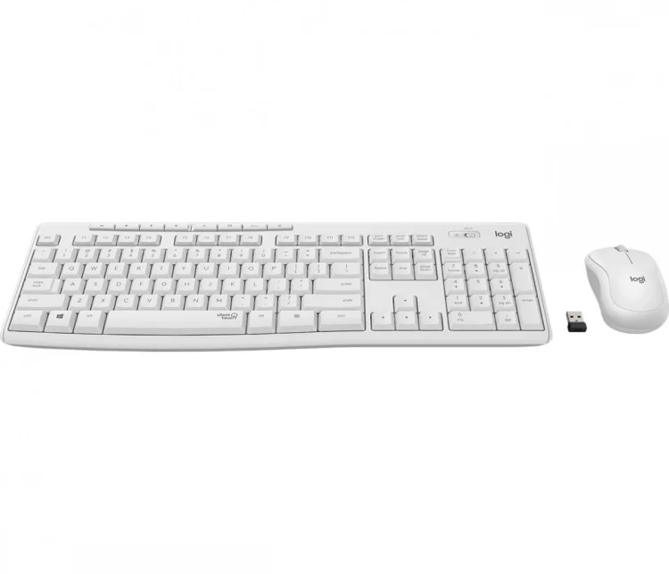 Logitech MK295 Silent Wireless Combo klawiatura Dołączona myszka Biuro USB QWERTZ Niemiecki Biały