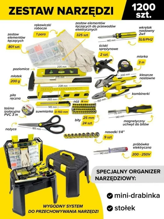 ZESTAW UNIWERSALNY 1200el. 1/4" 6-KĄT....  /WMC