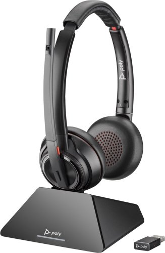 POLY Zestaw słuchawkowy Savi 8220 UC z certyfikatem Microsoft Teams DECT 1880–1900 MHz USB-A