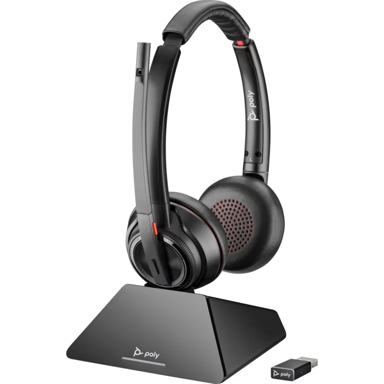 POLY Zestaw słuchawkowy Savi 8220 UC z certyfikatem Microsoft Teams DECT 1880–1900 MHz USB-A
