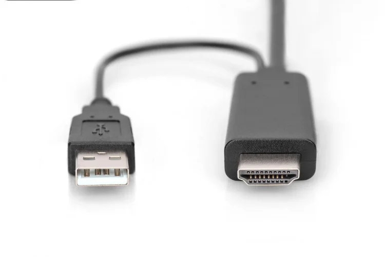 Kabel adapter HDMI 4K 30Hz zasilanie USB A na DisplayPort 2m