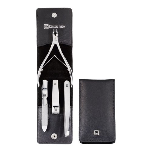 Zestaw podróżny ZWILLING Classic Inox 97438-004-0 – czarne skórzane etui 4 elementy - czarny