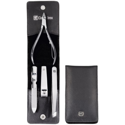 Zestaw podróżny ZWILLING Classic Inox 97438-004-0 – czarne skórzane etui 4 elementy - czarny