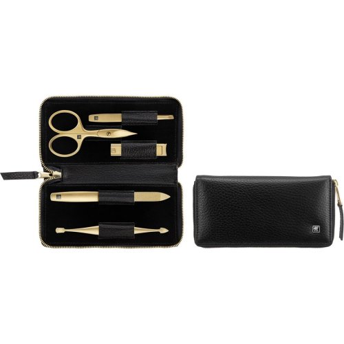 Zestaw do manicure ZWILLING Twinox Gold Edition 97748-004-0 – czarne skórzane etui 5 elementów - czarny