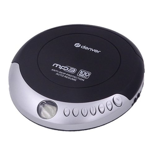 Discman z funkcją automatycznego wznawiania i anti-shock czarno-srebrny