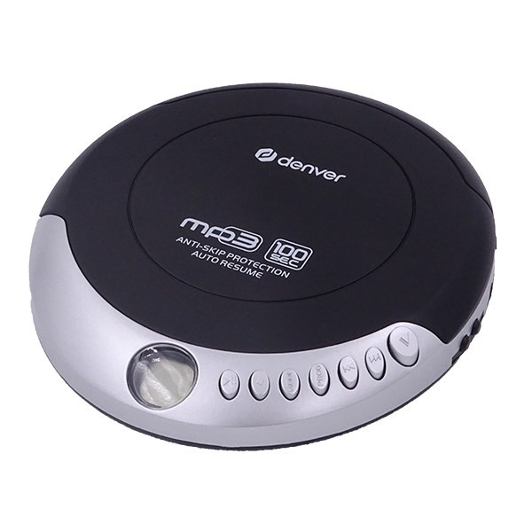 Discman z funkcją automatycznego wznawiania i anti-shock czarno-srebrny