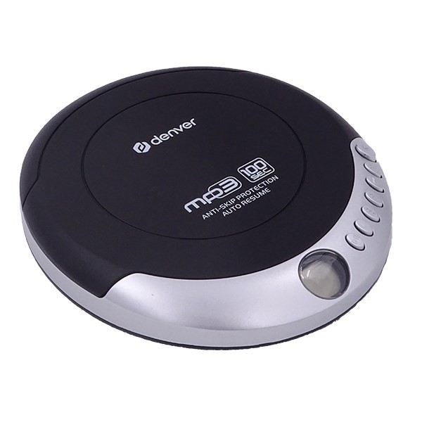 Discman z funkcją automatycznego wznawiania i anti-shock czarno-srebrny