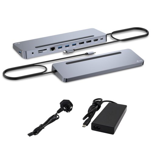 i-tec C31FLAT2PDPRO100W stacja dokująca Przewodowa USB 3.2 Gen 1 (3.1 Gen 1) Type-C Srebrny