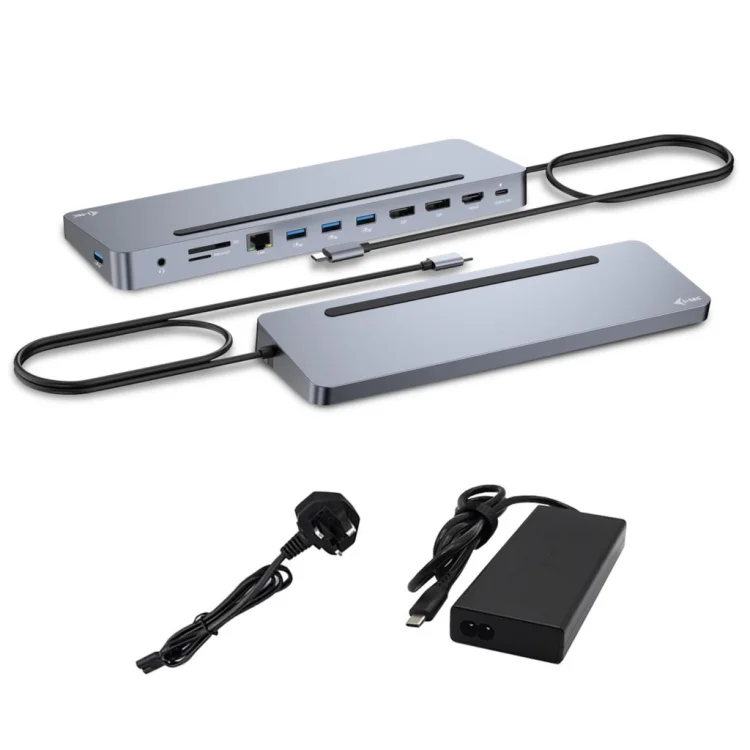 i-tec C31FLAT2PDPRO100W stacja dokująca Przewodowa USB 3.2 Gen 1 (3.1 Gen 1) Type-C Srebrny