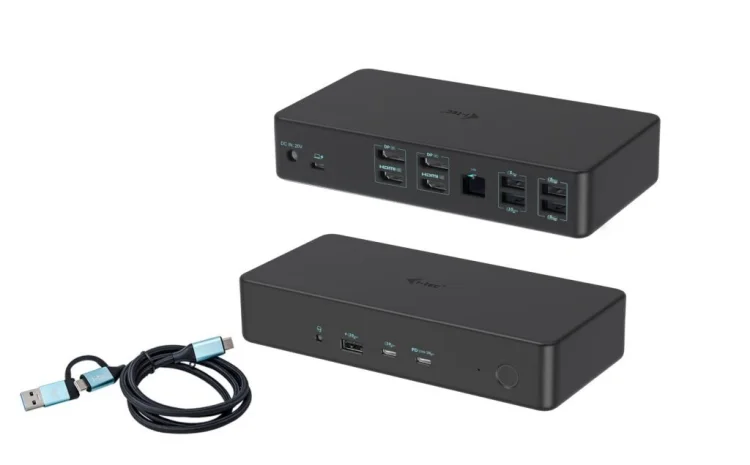 i-tec CADUAL4KDOCKPD2 stacja dokująca Przewodowa USB 3.2 Gen 1 (3.1 Gen 1) Type-C Czarny