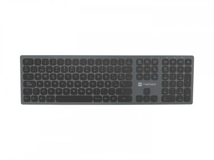 Klawiatura NATEC NKL-1830 Uniwersalne RF Wireless + Bluetooth QWERTY Hiszpański Czarny, Szary
