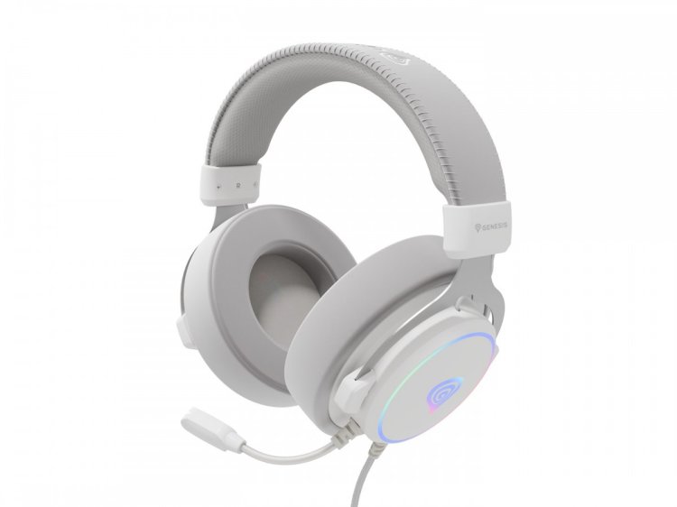 GENESIS Neon 764 Zestaw słuchawkowy Przewodowa Opaska na głowę Gaming USB Typu-A Biały