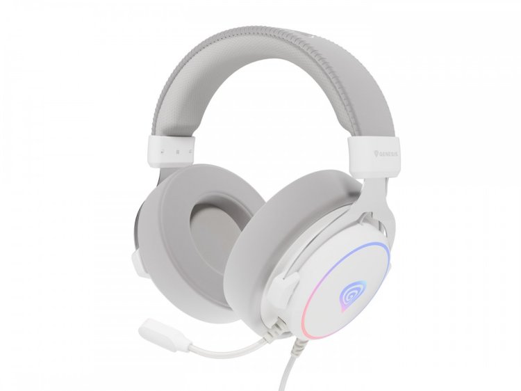 GENESIS Neon 764 Zestaw słuchawkowy Przewodowa Opaska na głowę Gaming USB Typu-A Biały