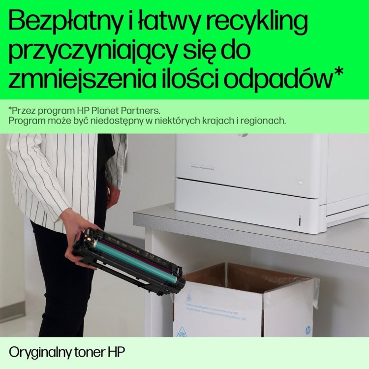 HP 655A oryginalny wkład LaserJet z żółtym tonerem