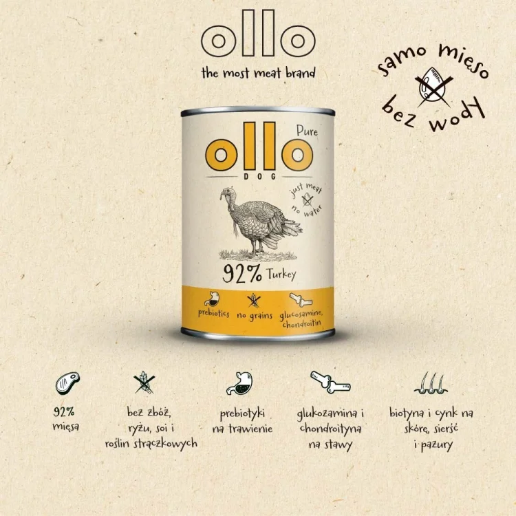 Ollo Pure Indyk 850g