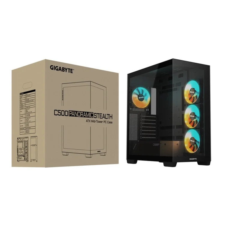 GIGABYTE C500 PANORAMIC STEALTH Midi Tower Czarny