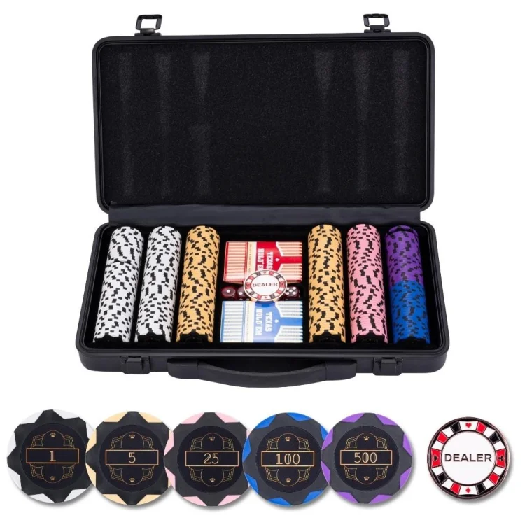 Zestaw pokerowy 300 żetonów z nominałami 14g