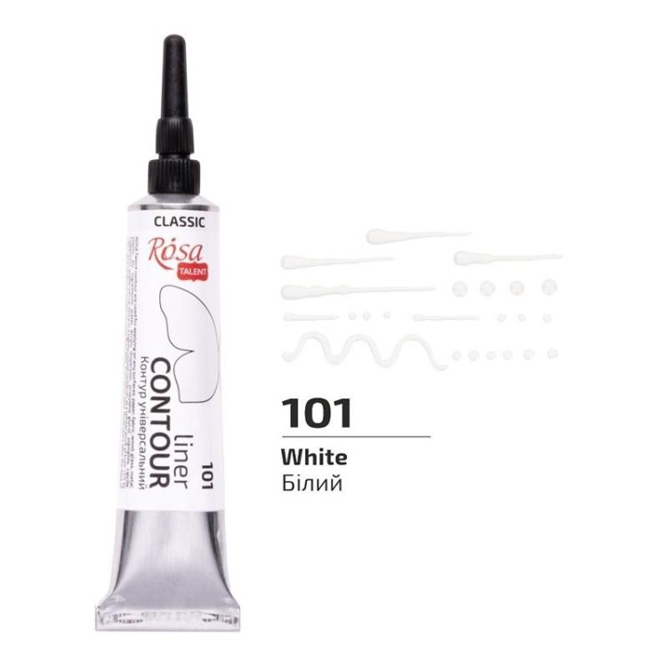 Farba aktylowa konturowa universal white 20ml