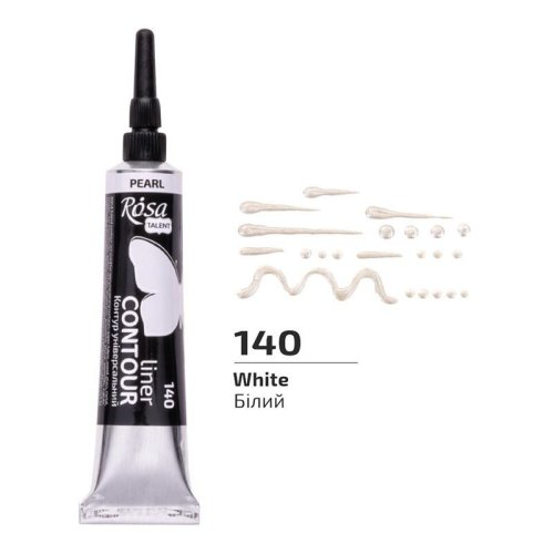 Farba aktylowa kontur universal perłowa white 20ml