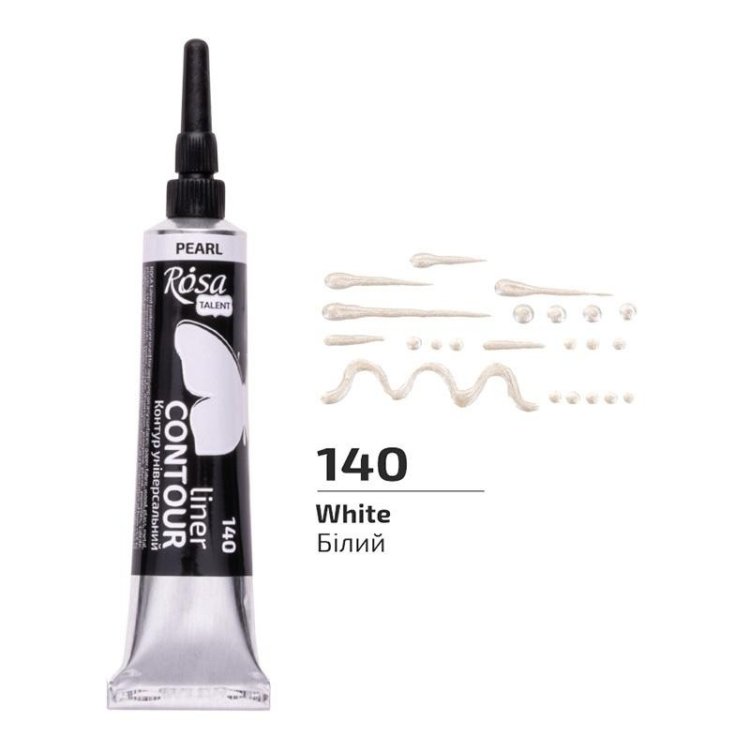 Farba aktylowa kontur universal perłowa white 20ml
