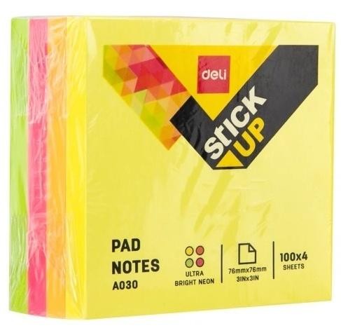 Notes samoprzylepny 76x76mm 400K mix DELI