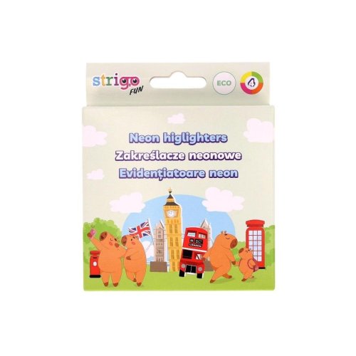 Zakreślacz Eko Kapibara neon 4szt