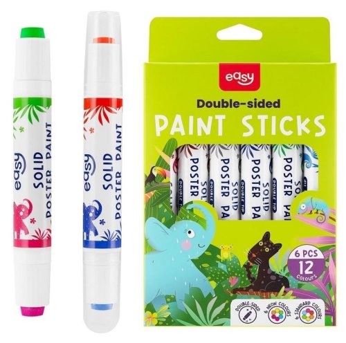 Farby plakatowe w sztyfcie 12 kolorów