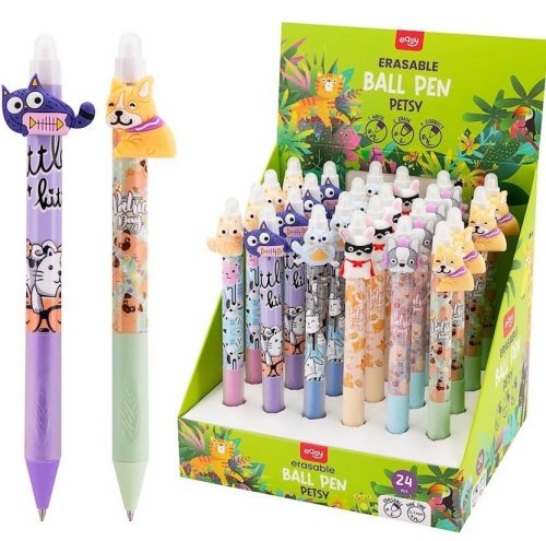 Długopis automatyczny wymazyw. nieb (24szt) EASY