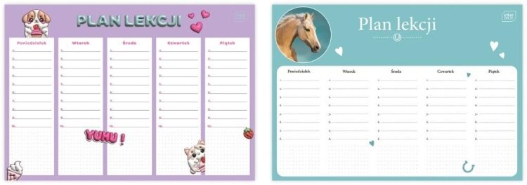 Plan lekcji A4 Girls mix (10szt)