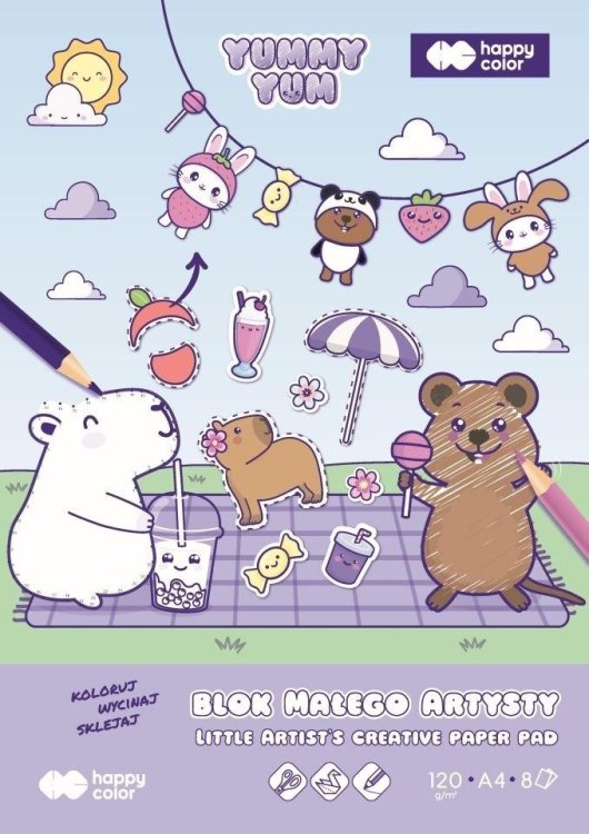Blok małego artysty A4 8 ark Yummy Yum
