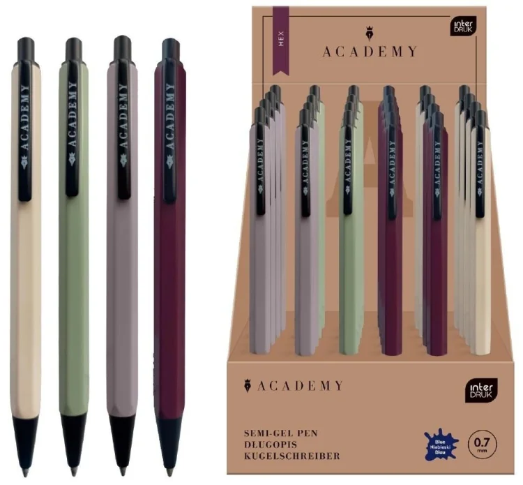 Długopis auto metal Hex Academy nieb (24szt)