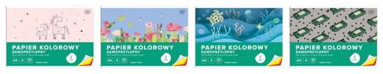 Papier kolorowy samoprzylepny A4/8K 80g (10szt)