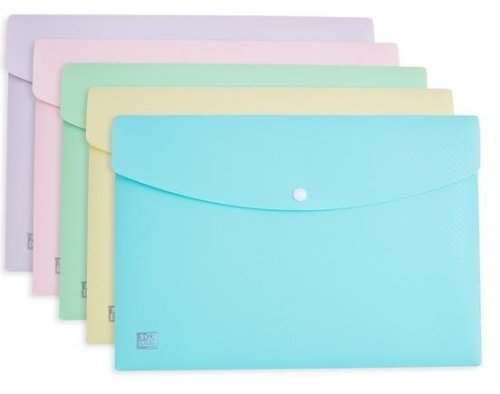 Teczka kopertowa A4 PP Urban pastel mix (5szt)