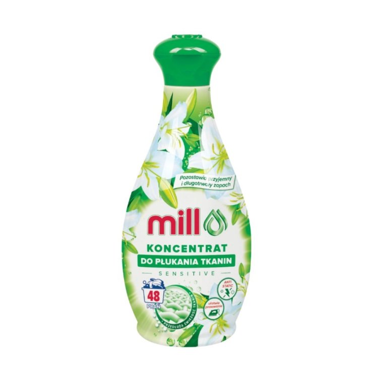 MILL Koncentrat do płukania tkanin SENSITIVE 1,3L 48 płukań (opak.zb 9 szt.)