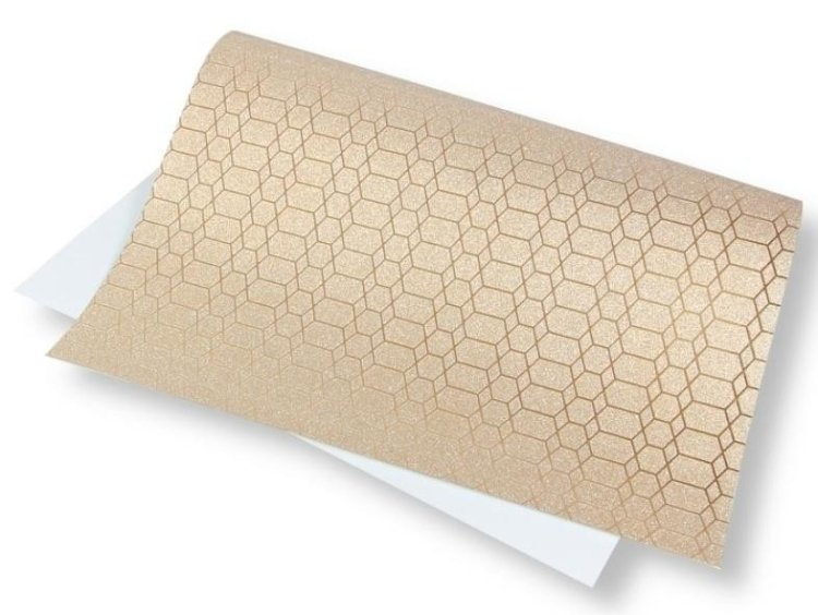 Papier ozdobny brokatowy 140g 40x60cm złoty 5ark