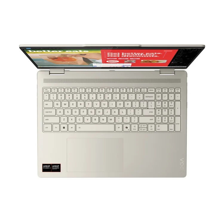 Lenovo Yoga 7 16AKP10 Ryzen AI 7 350 16" 2.8K OLED 500nits Glossy 120Hz 16GB LPDDR5x SSD512 Radeon 860M Graphics 70Wh Win11 Seashell