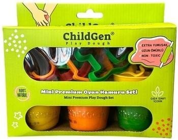Ciastolina naturalna 3 kolory + 8 kształtów