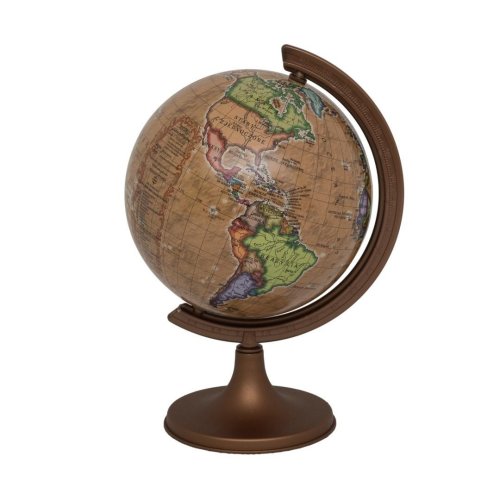 Globus retro żaglowce stopka drewno 11cm SK