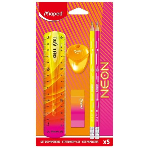 Zestaw artukułów szkolnych neon 5el MAPED