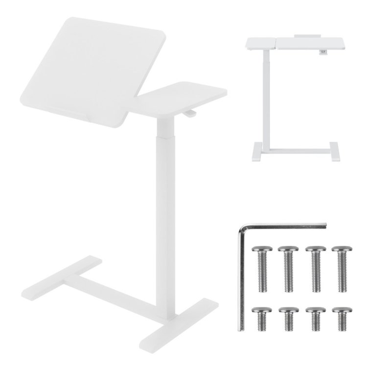 MACLEAN MOBILNE BIURKO/STAND NA LAPTOP, BIAŁE, REGULACJA WYSOKOŚCI 76-109CM, MAX. 30KG MC-120 W