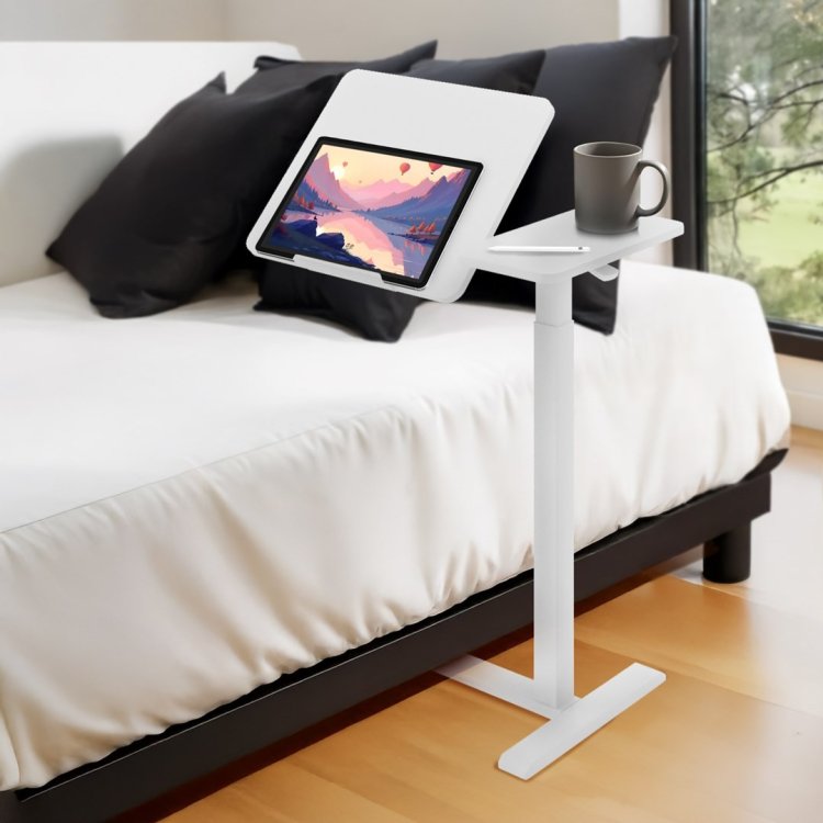MACLEAN MOBILNE BIURKO/STAND NA LAPTOP, BIAŁE, REGULACJA WYSOKOŚCI 76-109CM, MAX. 30KG MC-120 W