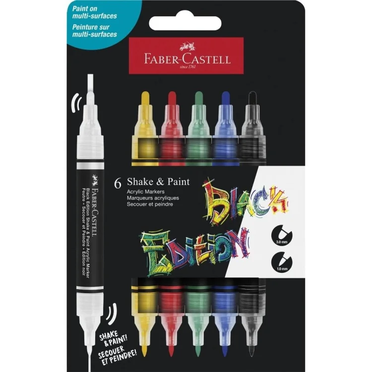 Marker akrylowy Black Edition 6kol FABER-CASTELL