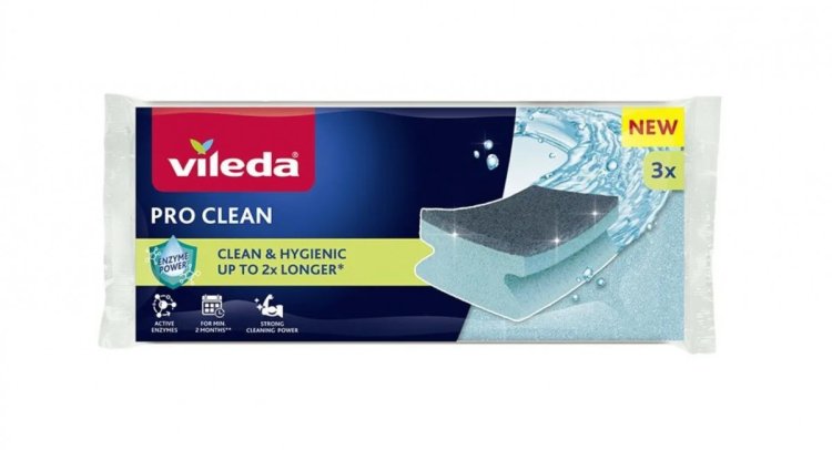Zmywak profilowany z enzymami Vileda Pro Clean 3szt