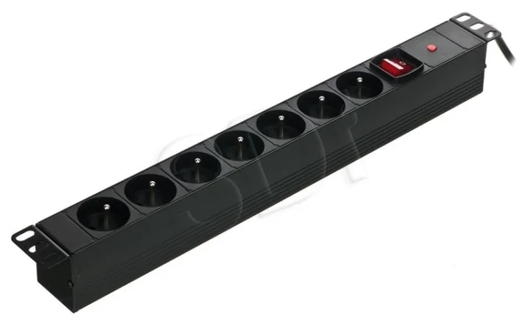 Alantec Listwa zasilająca 19" 230V - 7 gniazd (typu E - CEE 7/5), z wyłącznikiem LED, z zabezpieczeniem przeciwprzeciążeniowym, kabel 1,8m CEE 7/7 (PZ