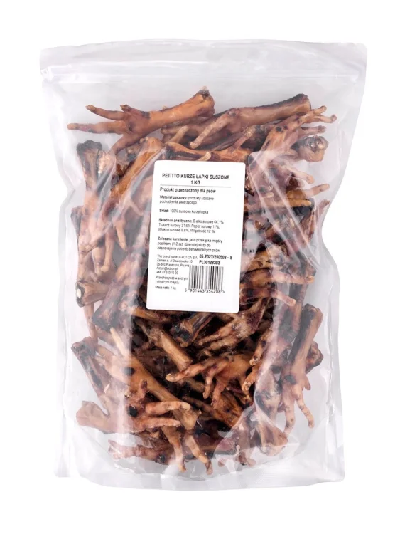 PETITTO Kurze łapki suszone przysmak dla psa 1kg