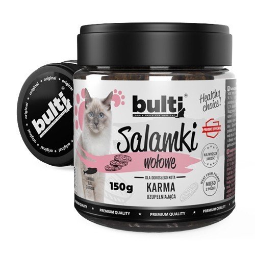BULTI Salamki wołowe przysmak dla kota 150g
