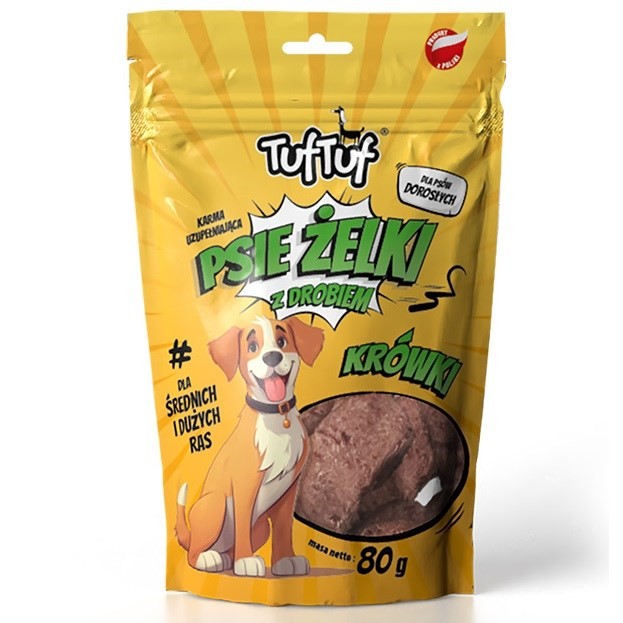 Tuf Tuf Psie żelki - krówki drobiowe 80g